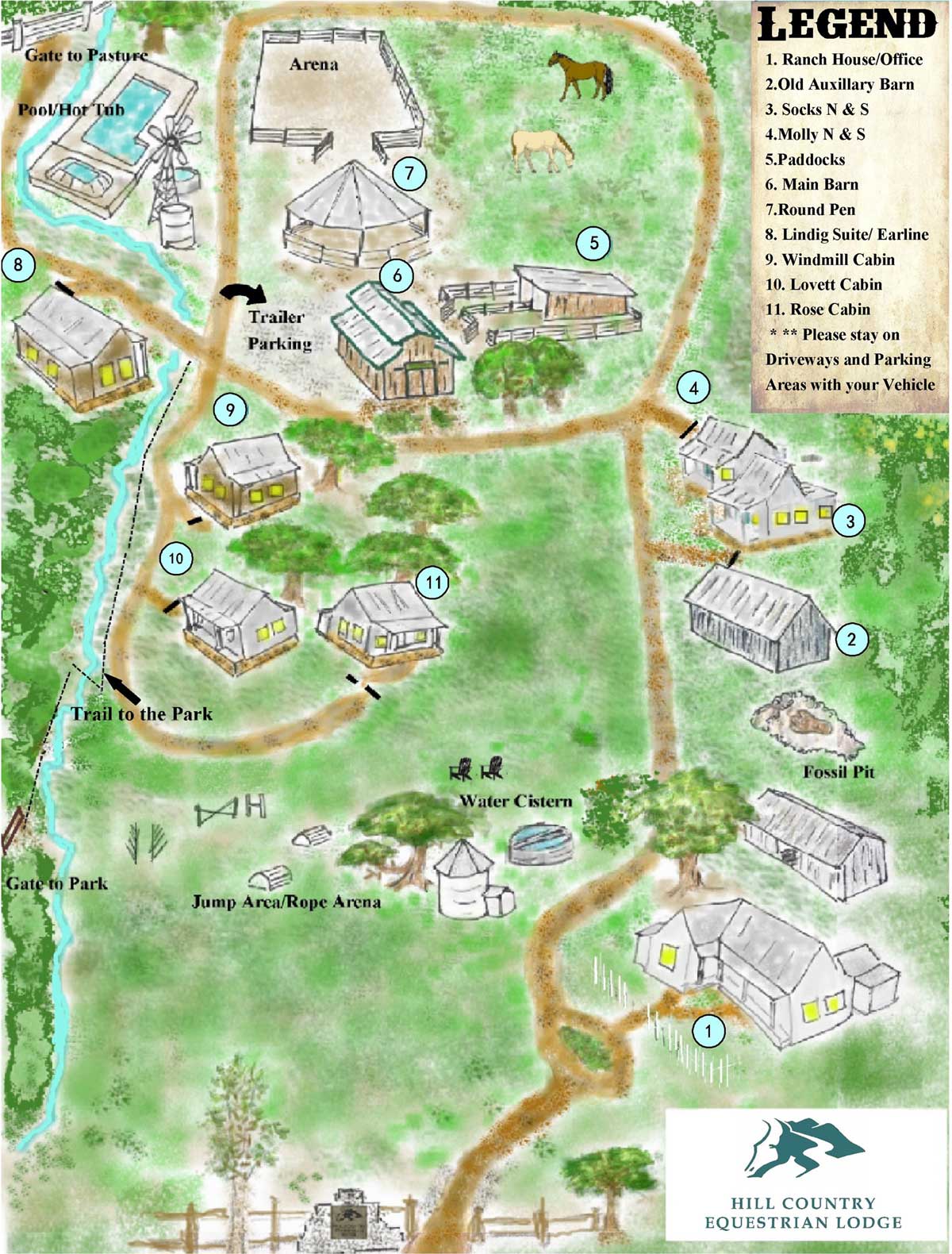Map of Hill Country Equestrian Lodge