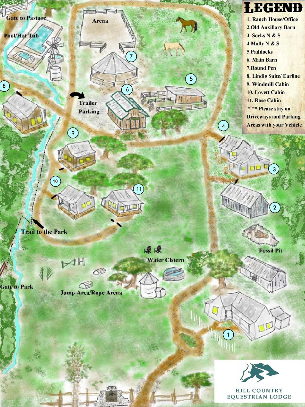 Map of Hill Country Equestrian Lodge